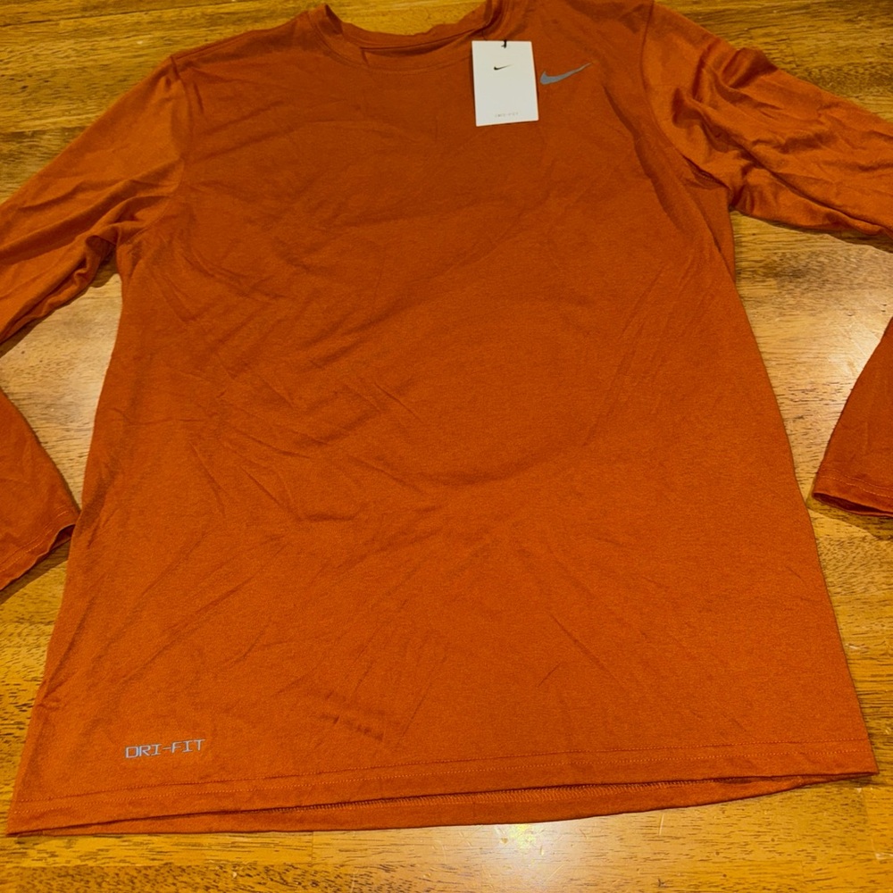 Nike Mens Dri-Fit Legend LS Large Training Shirt Orange 727980 802 New With Tags